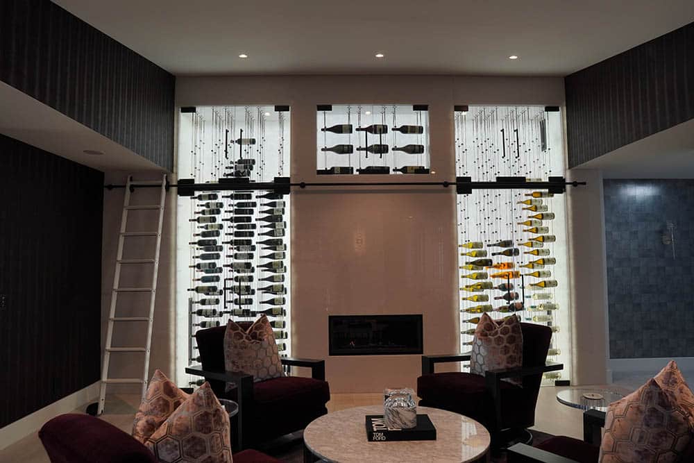 wine cellar design and construction with modern cable racking